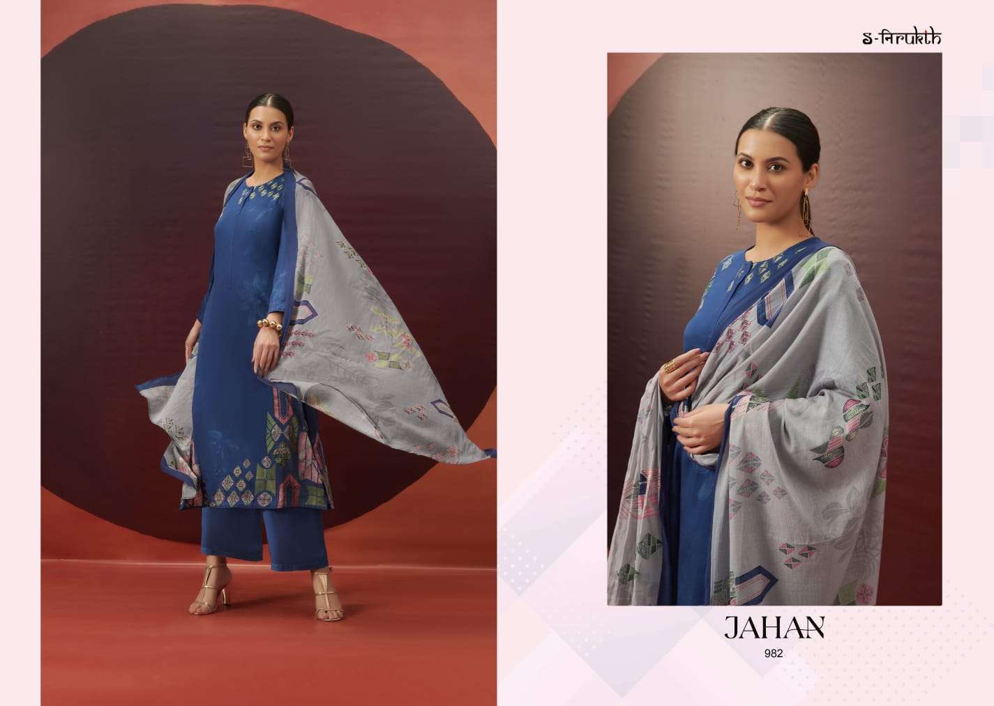 Jahan By S-Nirukth Beautiful Stylish Suits Fancy Colorful Casual Wear & Ethnic Wear & Ready To Wear Cotton Satin Embroidered Dresses At Wholesale Price