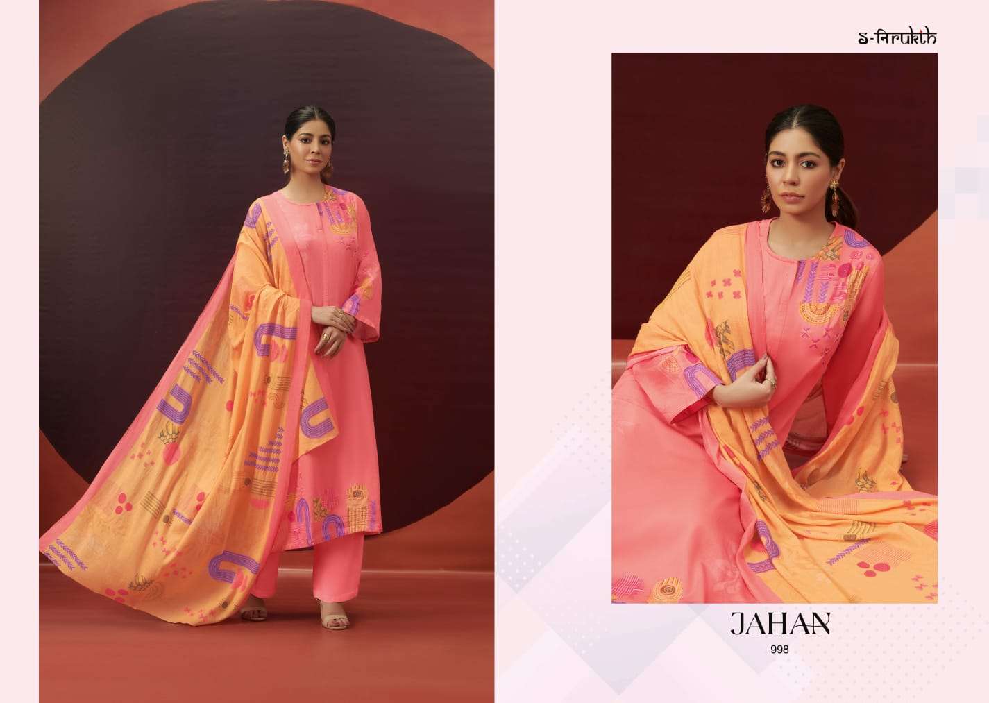 Jahan By S-Nirukth Beautiful Stylish Suits Fancy Colorful Casual Wear & Ethnic Wear & Ready To Wear Cotton Satin Embroidered Dresses At Wholesale Price