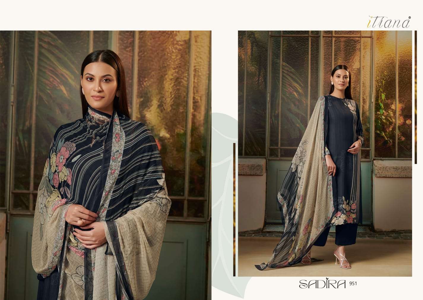 Sadira By Itrana Beautiful Suits Colorful Stylish Fancy Casual Wear & Ethnic Wear Satin Cotton Digital Print With Work Dresses At Wholesale Price