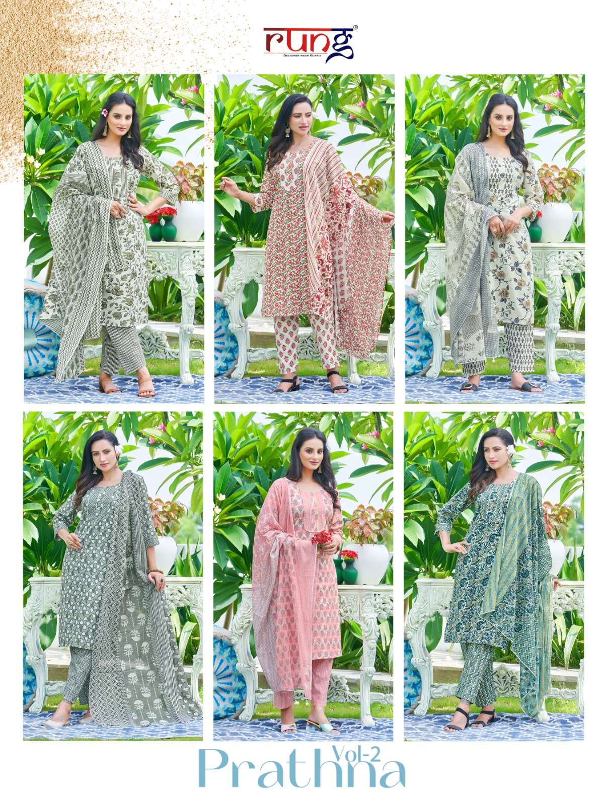 Prathna Vol-2 By Rung 01 To 08 Series Beautiful Stylish Festive Suits Fancy Colorful Casual Wear & Ethnic Wear & Ready To Wear Heavy Cotton Print Dresses At Wholesale Price