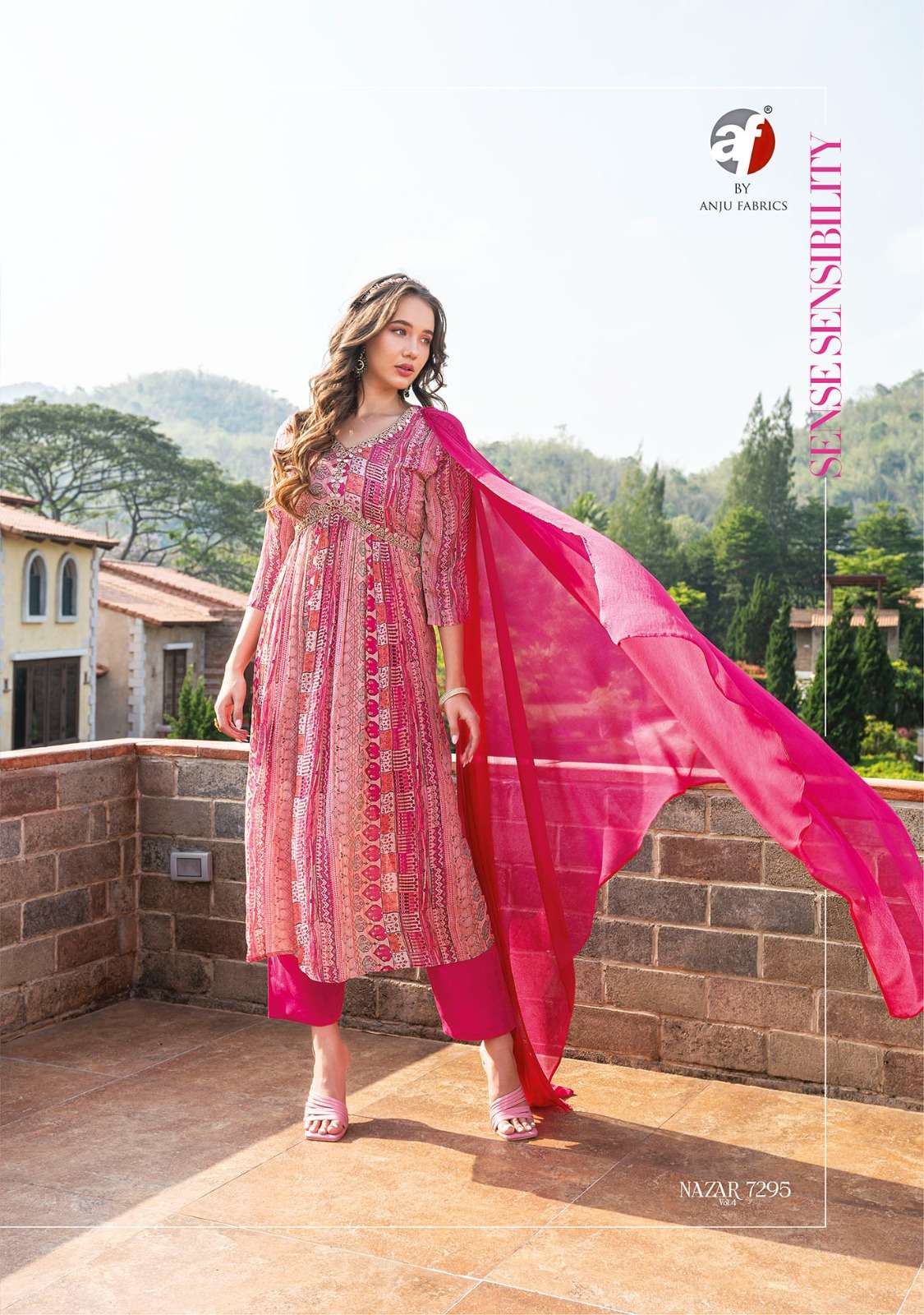 Nazar Vol-4 By Anju Fabrics 7291 To 7296 Series Beautiful Stylish Festive Suits Fancy Colorful Casual Wear & Ethnic Wear & Ready To Wear Pure Chinnon Print Dresses At Wholesale Price