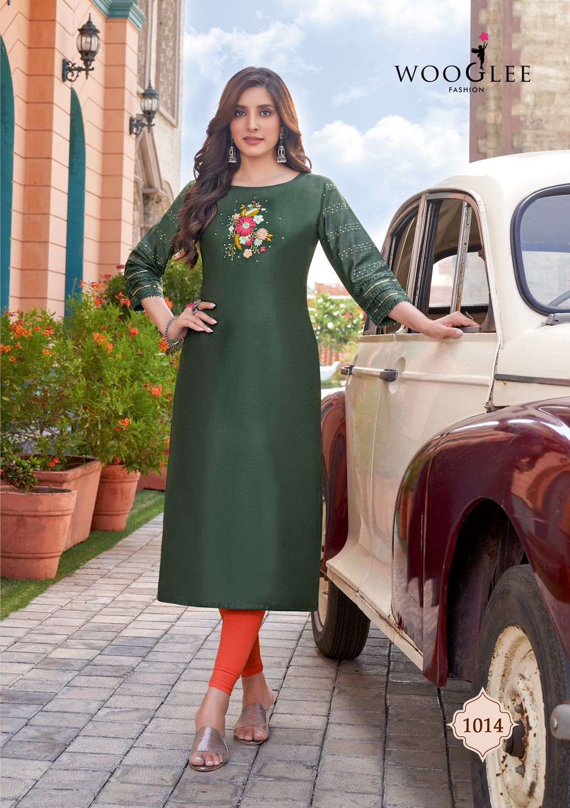Maryam Vol-2 By Wooglee 1014 To 1019 Series Beautiful Stylish Fancy Colorful Casual Wear & Ethnic Wear Viscose Cotton With Work Kurtis At Wholesale Price