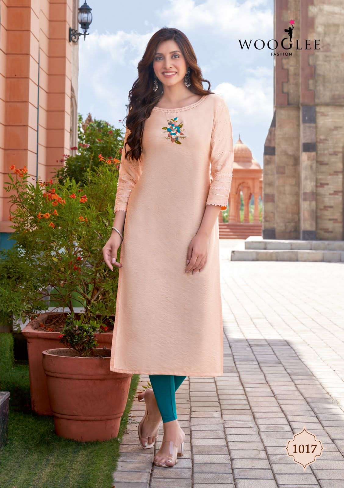 Maryam Vol-2 By Wooglee 1014 To 1019 Series Beautiful Stylish Fancy Colorful Casual Wear & Ethnic Wear Viscose Cotton With Work Kurtis At Wholesale Price