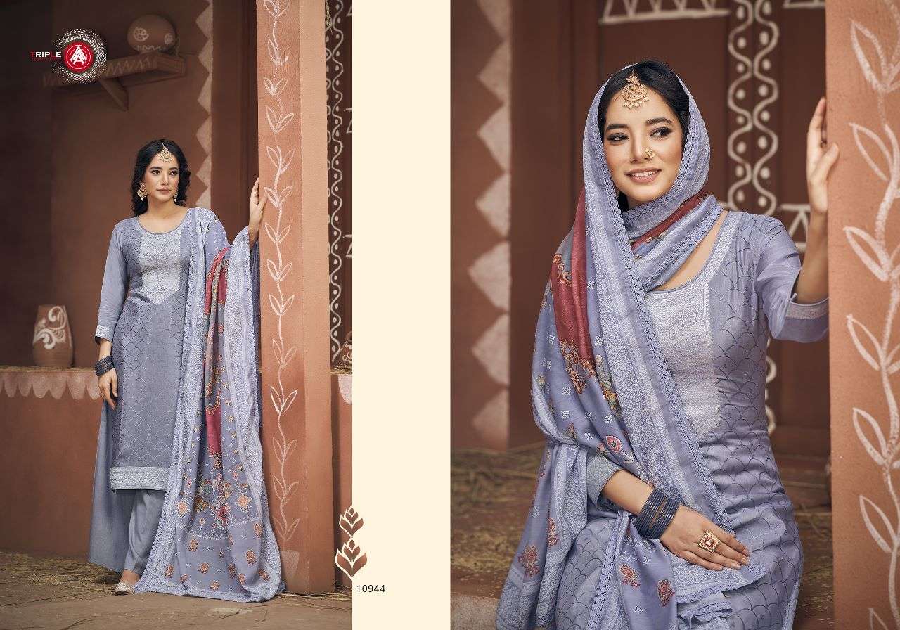Banno By Triple AAA 10941 To 10946 Series Beautiful Stylish Festive Suits Fancy Colorful Casual Wear & Ethnic Wear & Ready To Wear Pure Muslin Jacquard Dresses At Wholesale Price