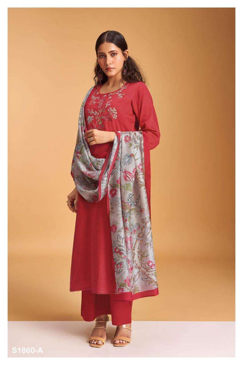 Noble-1860 By Ganga Fashion 1860-A To 1860-D Series Beautiful Stylish Festive Suits Fancy Colorful Casual Wear & Ethnic Wear & Ready To Wear Premium Cotton Silk Print Dresses At Wholesale Price