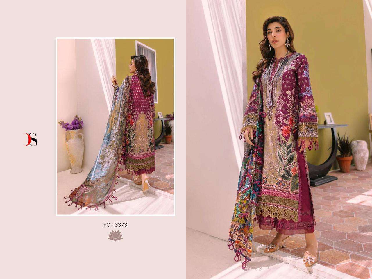 Firdous Classic Lawn-23 By Deepsy Suits 3371 To 3376 Series Beautiful Pakistani Suits Colorful Stylish Fancy Casual Wear & Ethnic Wear Pure Cotton Print With Work Dresses At Wholesale Price