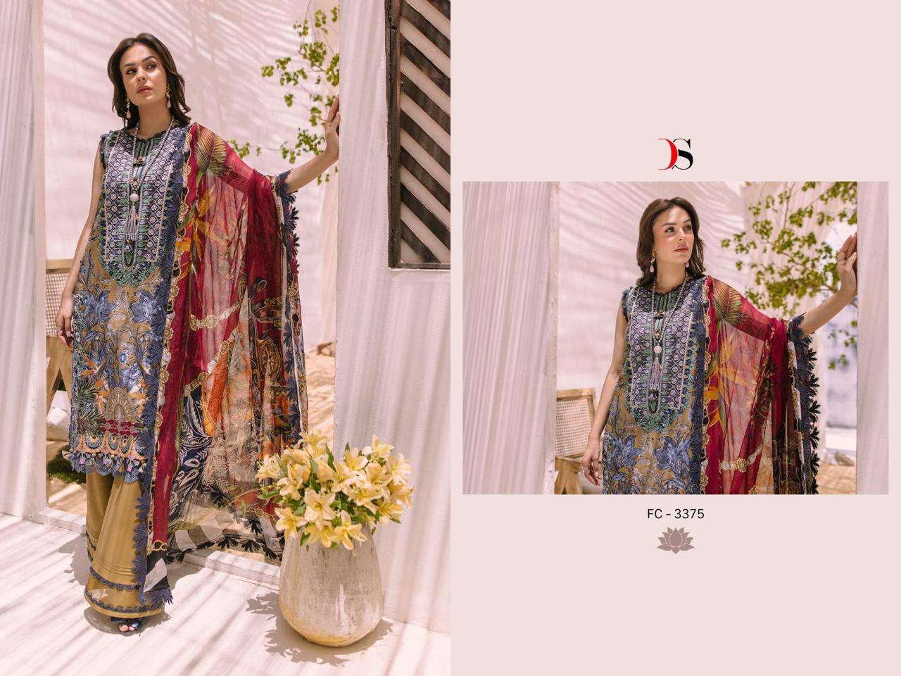 Firdous Classic Lawn-23 By Deepsy Suits 3371 To 3376 Series Beautiful Pakistani Suits Colorful Stylish Fancy Casual Wear & Ethnic Wear Pure Cotton Print With Work Dresses At Wholesale Price