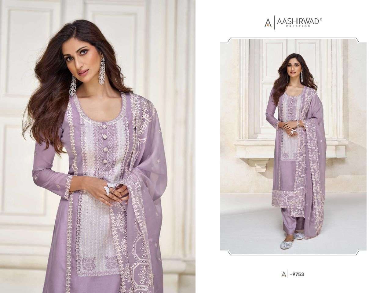 Pestal By Aashirwad Creation 9753 To 9756 Series Beautiful Festive Suits Colorful Stylish Fancy Casual Wear & Ethnic Wear Organza Silk Dresses At Wholesale Price