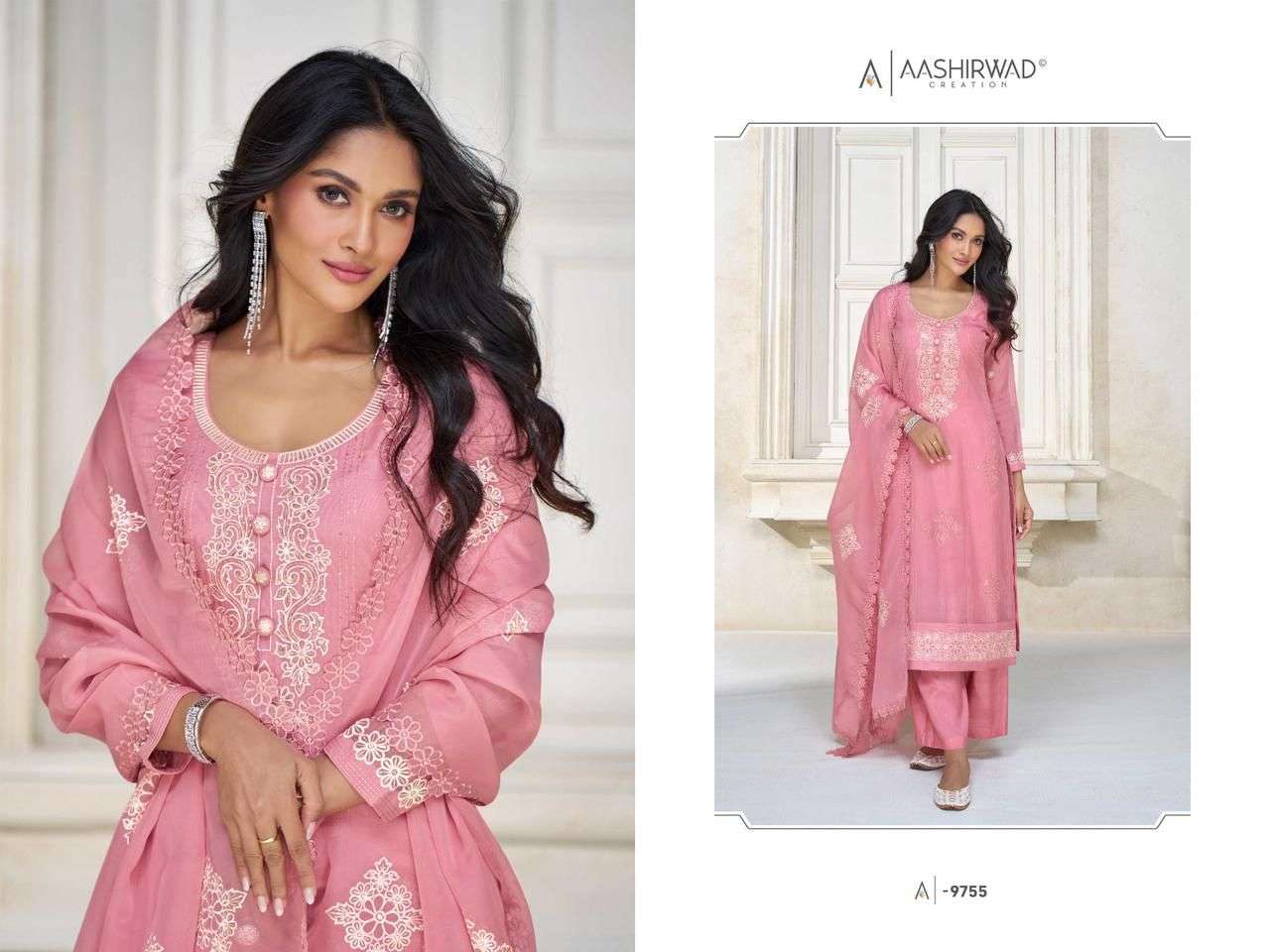Pestal By Aashirwad Creation 9753 To 9756 Series Beautiful Festive Suits Colorful Stylish Fancy Casual Wear & Ethnic Wear Organza Silk Dresses At Wholesale Price