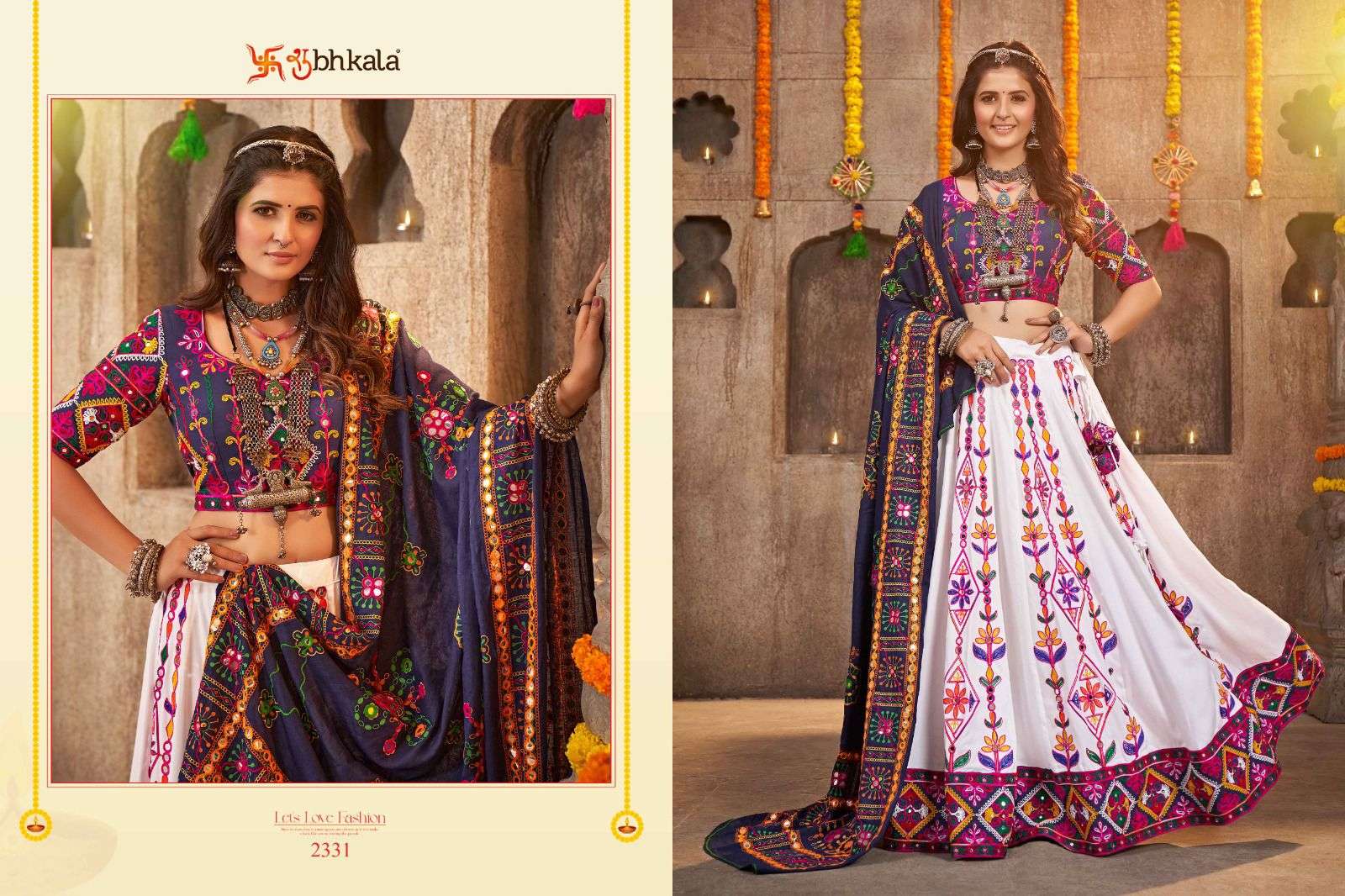 Raas Vol-7 By Shubhkala 2331 To 2339 Series Bridal Wear Collection Beautiful Stylish Colorful Fancy Party Wear & Occasional Wear Viscose Rayon Lehengas At Wholesale Price