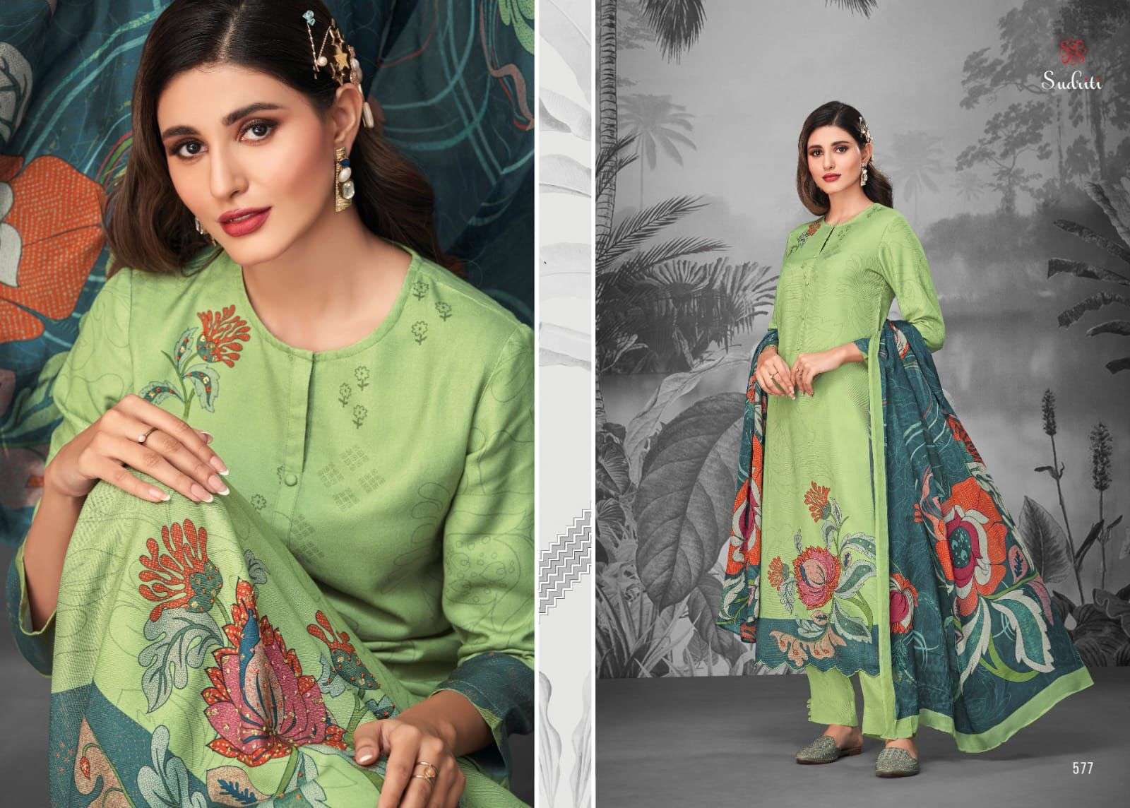 Alaric By Sudriti Beautiful Stylish Festive Suits Fancy Colorful Casual Wear & Ethnic Wear & Ready To Wear Cambric Cotton Print Dresses At Wholesale Price