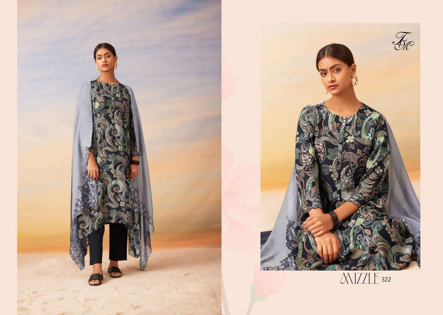 Mizzle By T And M Designer Studio Beautiful Stylish Festive Suits Fancy Colorful Casual Wear & Ethnic Wear & Ready To Wear Muslin Silk Dresses At Wholesale Price