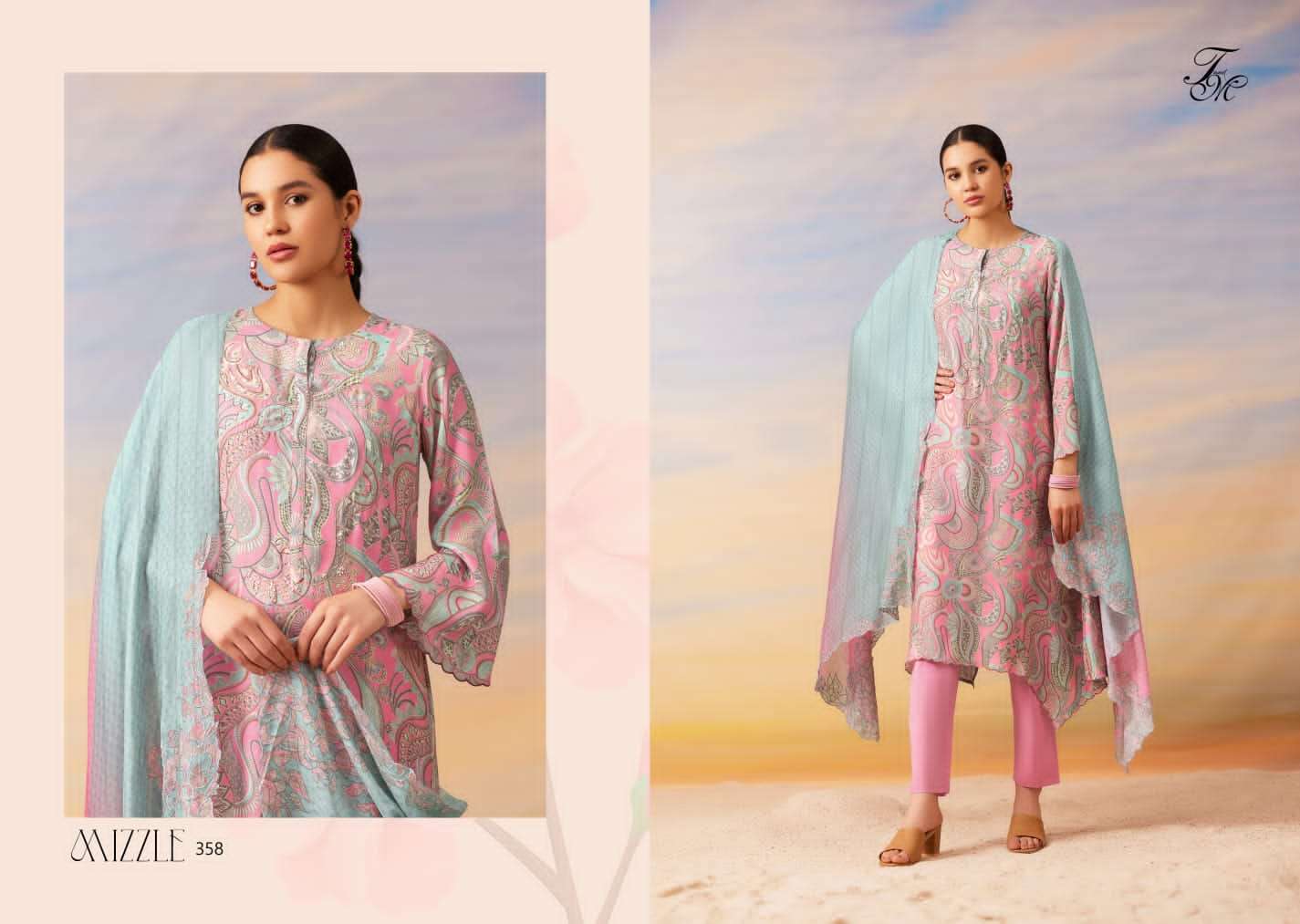 Mizzle By T And M Designer Studio Beautiful Stylish Festive Suits Fancy Colorful Casual Wear & Ethnic Wear & Ready To Wear Muslin Silk Dresses At Wholesale Price