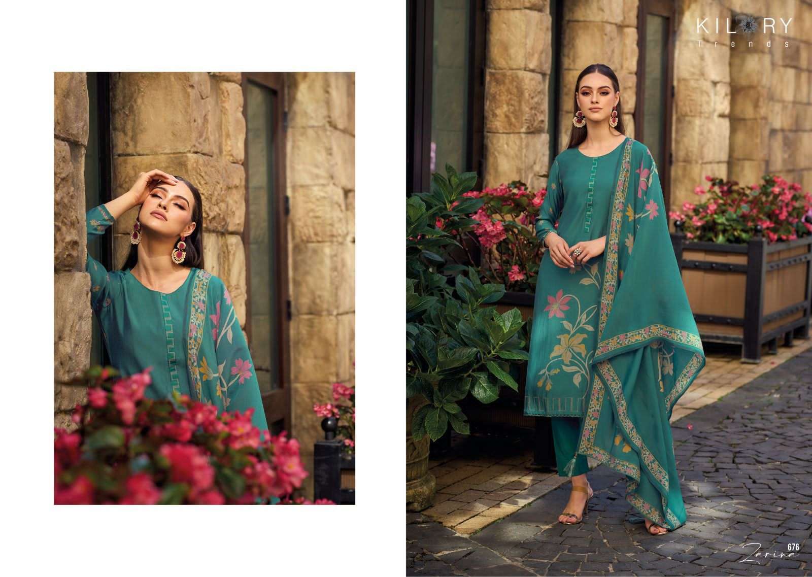 Zarina By Kilory 671 To 680 Series Beautiful Pakistani Suits Colorful Stylish Fancy Casual Wear & Ethnic Wear Pure Muslin Digital Print Dresses At Wholesale Price
