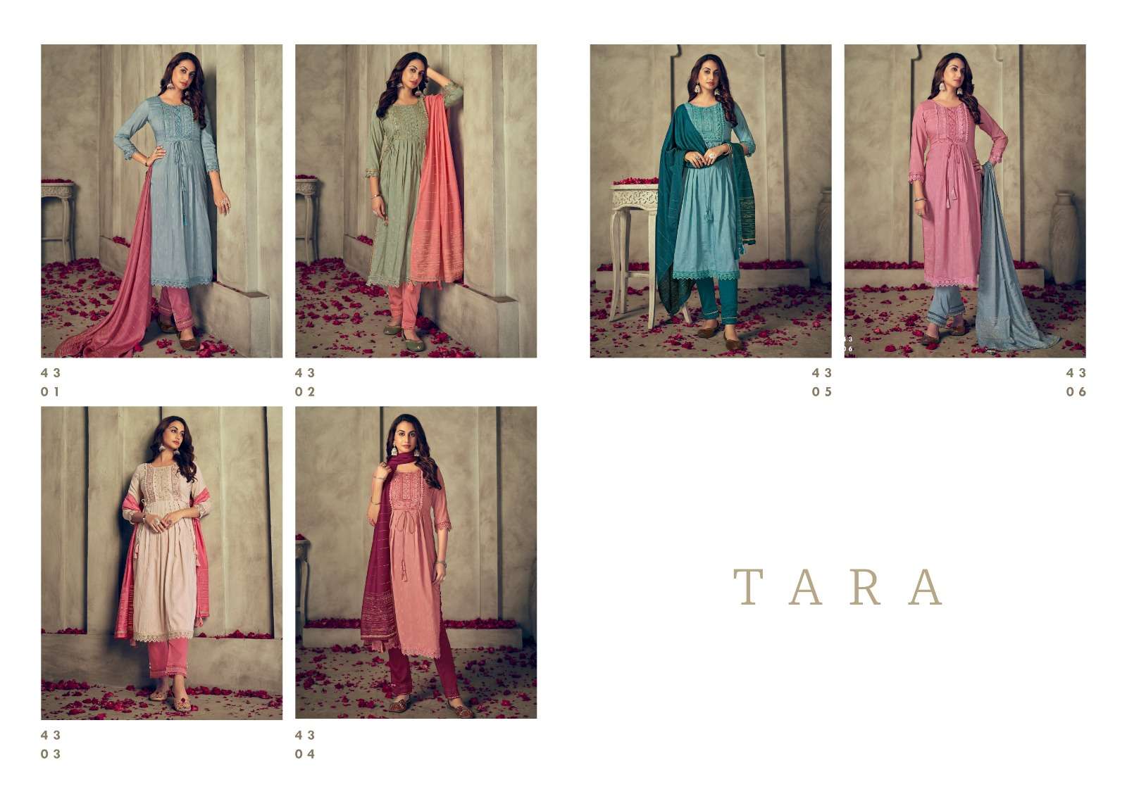 Tara By Rangoon 4301 To 4306 Series Beautiful Festive Suits Colorful Stylish Fancy Casual Wear & Ethnic Wear Viscose Embroidered Dresses At Wholesale Price