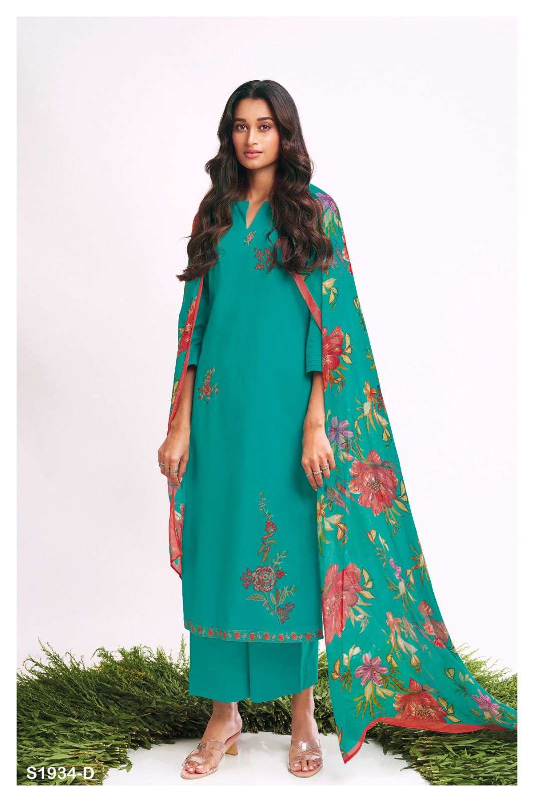 Wishi-1934 By Ganga Fashion 1934-A To 1934-D Series Beautiful Stylish Festive Suits Fancy Colorful Casual Wear & Ethnic Wear & Ready To Wear Cotton Embroidered Dresses At Wholesale Price