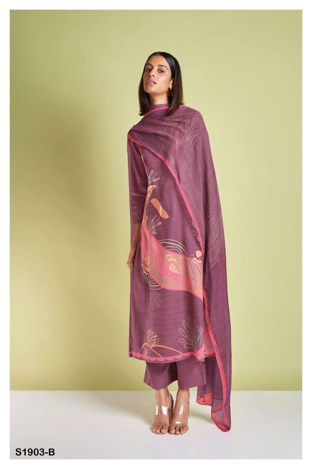 Valencia-1903 By Ganga Fashion 1903-A To 1903-D Series Beautiful Stylish Festive Suits Fancy Colorful Casual Wear & Ethnic Wear & Ready To Wear Cotton Silk Embroidered Dresses At Wholesale Price