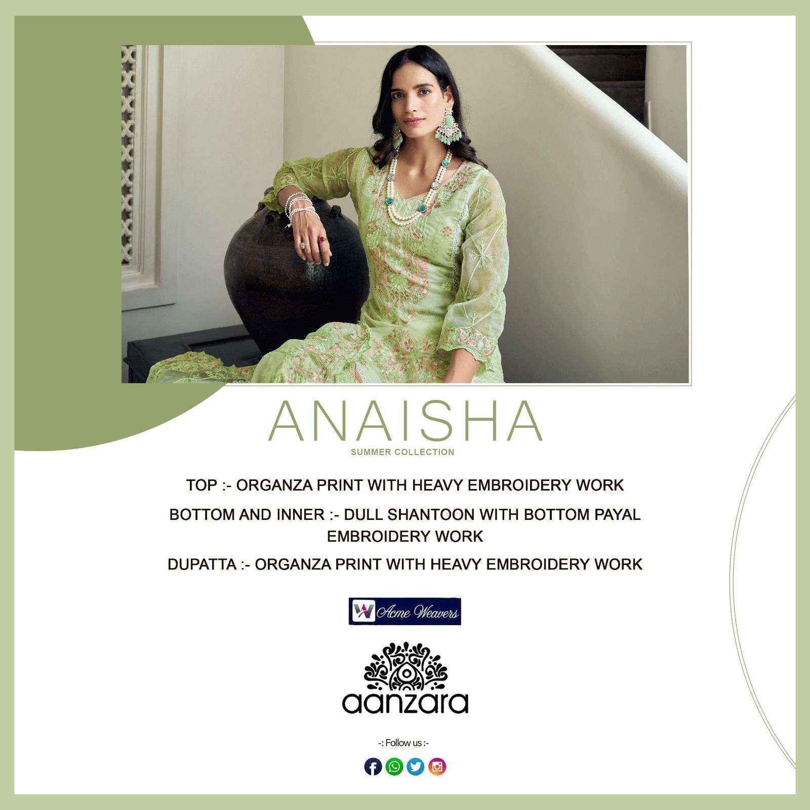 Anaisha By Aanzara 1001 To 1006 Series Beautiful Stylish Festive Suits Fancy Colorful Casual Wear & Ethnic Wear & Ready To Wear Organza Print With Embroidery Dresses At Wholesale Price