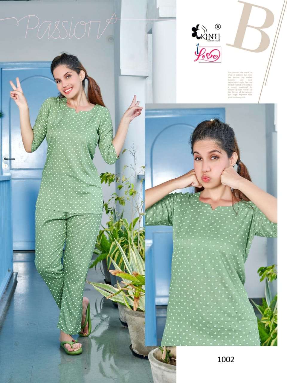 1 Love By Kinti 1001 To 1006 Series Beautiful Stylish Fancy Colorful Casual Wear & Ethnic Wear Rayon Print Night Suits At Wholesale Price