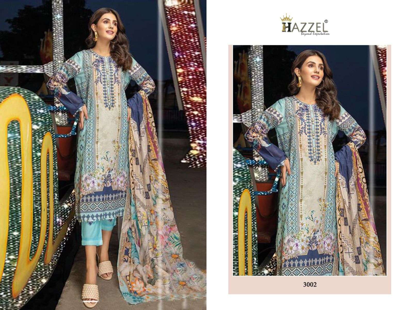 Best Of Queens Court Vol-3 By Hazzel 3001 To 3002 Series Pakistani Suits Beautiful Fancy Colorful Stylish Party Wear & Occasional Wear Pure Cotton With Embroidery Dresses At Wholesale Price