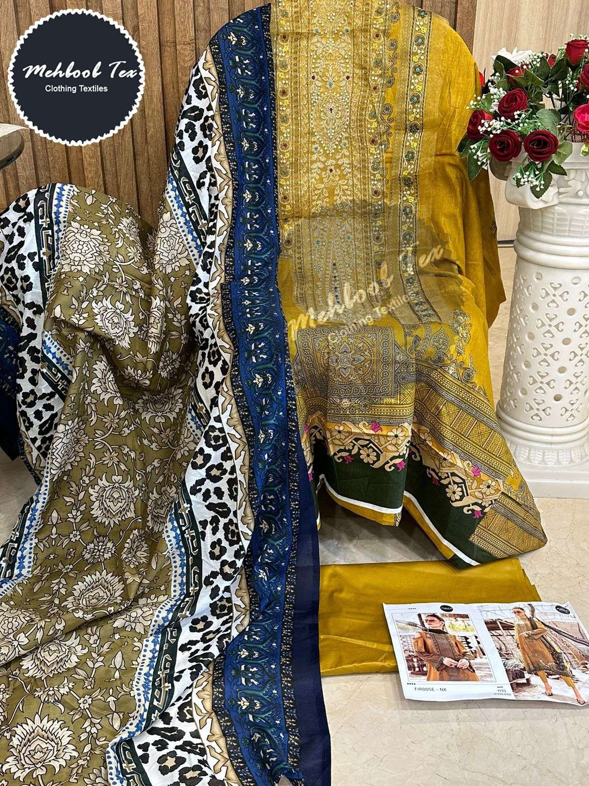 Firdose Nx By Mehboob Tex 1156 To 1157 Series Beautiful Pakistani Suits Colorful Stylish Fancy Casual Wear & Ethnic Wear Pure Cotton Embroidered Dresses At Wholesale Price