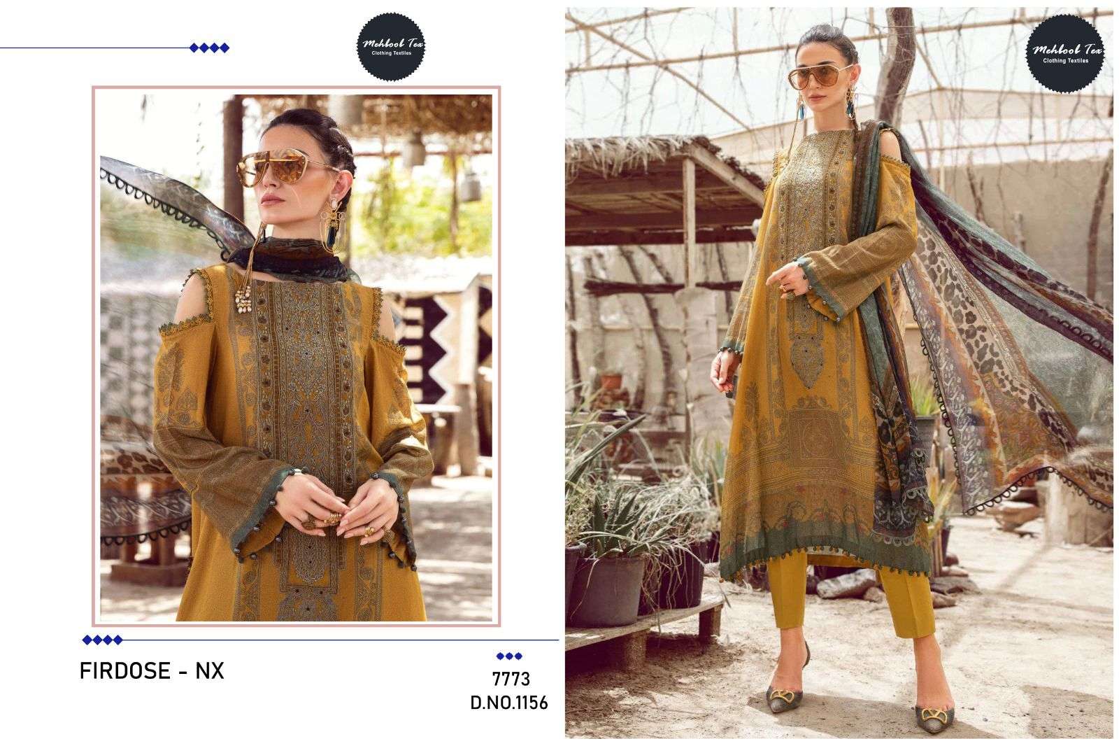 Firdose Nx By Mehboob Tex 1156 To 1157 Series Beautiful Pakistani Suits Colorful Stylish Fancy Casual Wear & Ethnic Wear Pure Cotton Embroidered Dresses At Wholesale Price