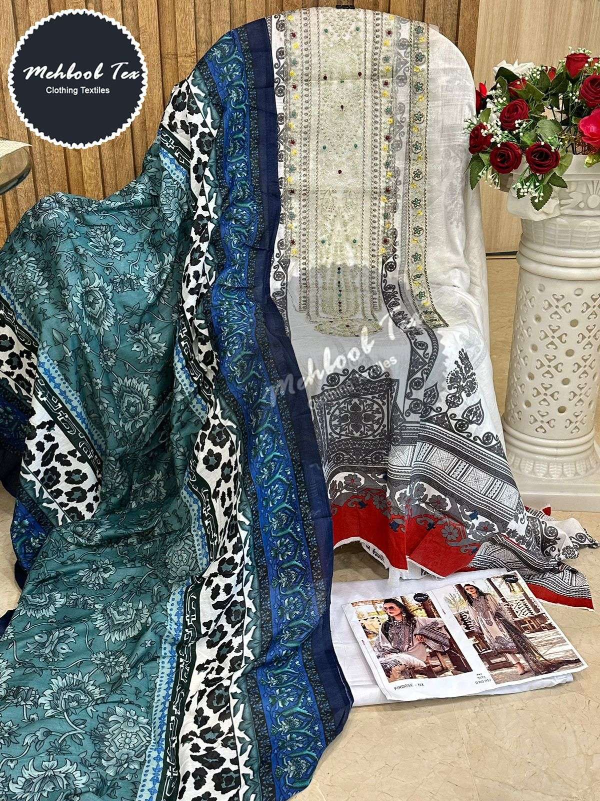 Firdose Nx By Mehboob Tex 1156 To 1157 Series Beautiful Pakistani Suits Colorful Stylish Fancy Casual Wear & Ethnic Wear Pure Cotton Embroidered Dresses At Wholesale Price