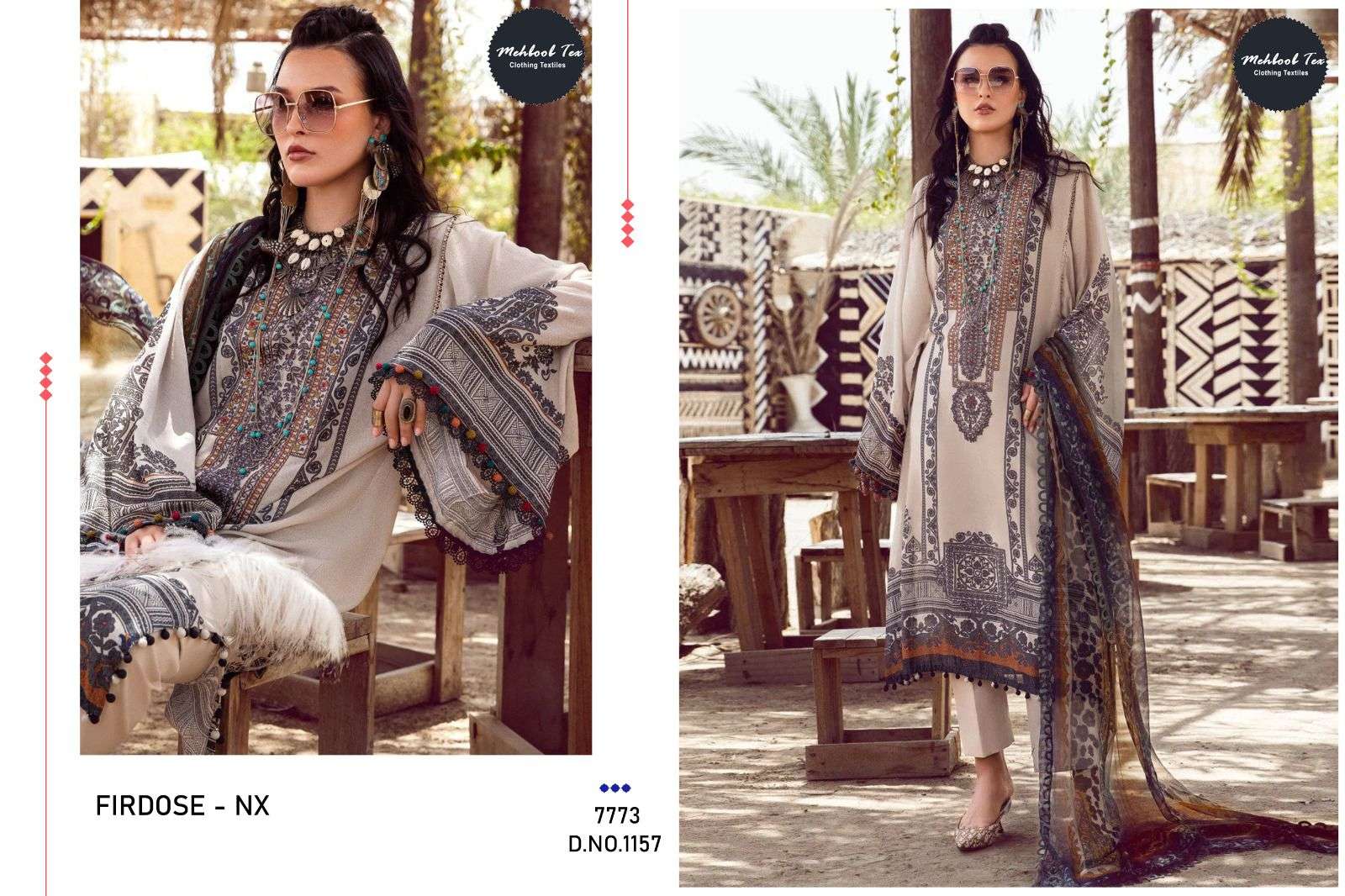 Firdose Nx By Mehboob Tex 1156 To 1157 Series Beautiful Pakistani Suits Colorful Stylish Fancy Casual Wear & Ethnic Wear Pure Cotton Embroidered Dresses At Wholesale Price