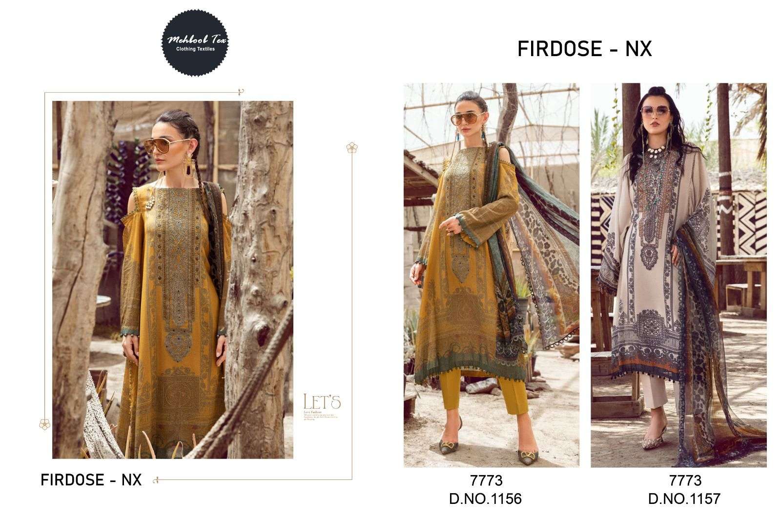 Firdose Nx By Mehboob Tex 1156 To 1157 Series Beautiful Pakistani Suits Colorful Stylish Fancy Casual Wear & Ethnic Wear Pure Cotton Embroidered Dresses At Wholesale Price