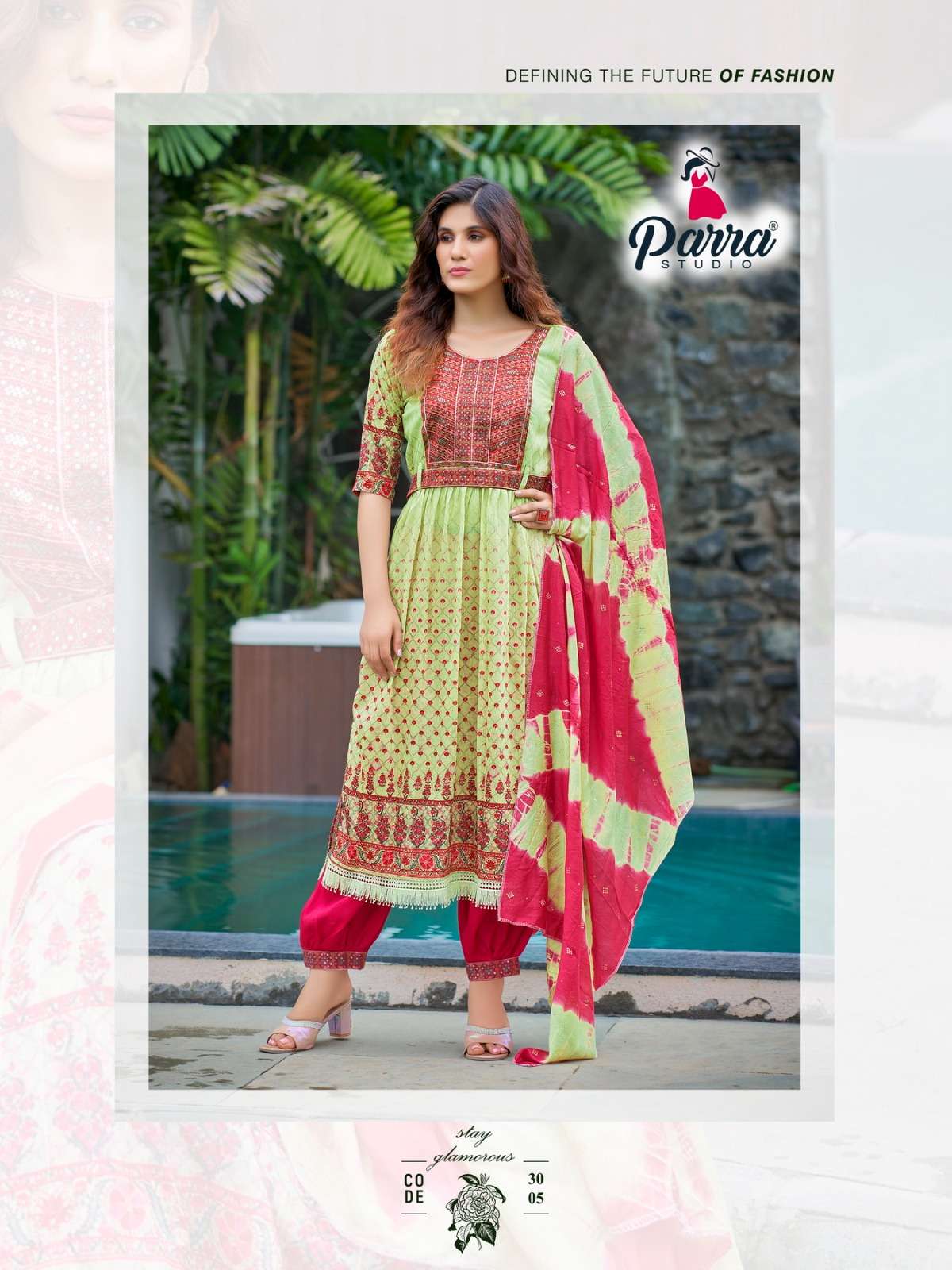 Libas Vol-3 By Parra Studio 3001 To 3006 Series Beautiful Sharara Suits Colorful Stylish Fancy Casual Wear & Ethnic Wear Silk Digital Print With Work Dresses At Wholesale Price