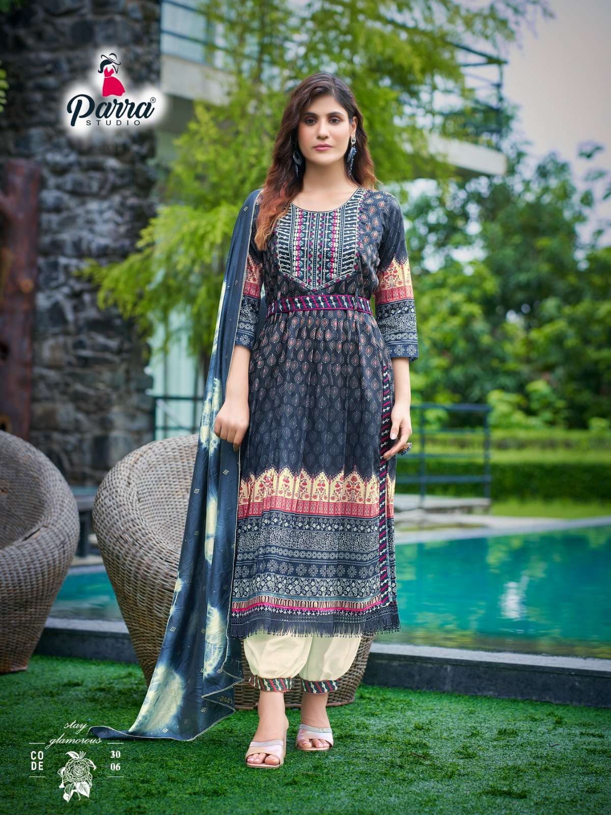 Libas Vol-3 By Parra Studio 3001 To 3006 Series Beautiful Sharara Suits Colorful Stylish Fancy Casual Wear & Ethnic Wear Silk Digital Print With Work Dresses At Wholesale Price