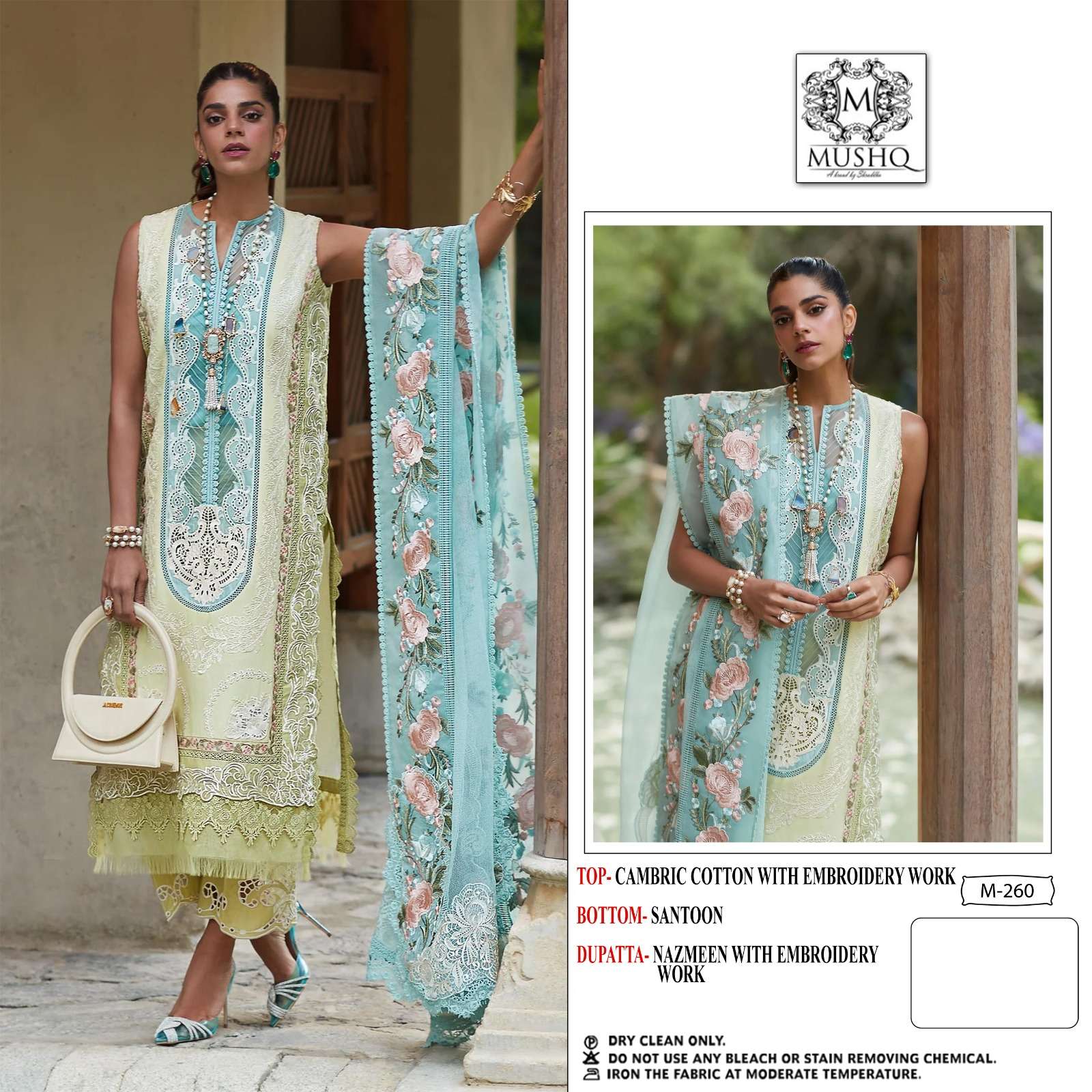 Mushq 259 Series By Mushq Pakistani Suits Beautiful Fancy Colorful Stylish Party Wear & Occasional Wear Cambric Cotton With Embroidery Dresses At Wholesale Price