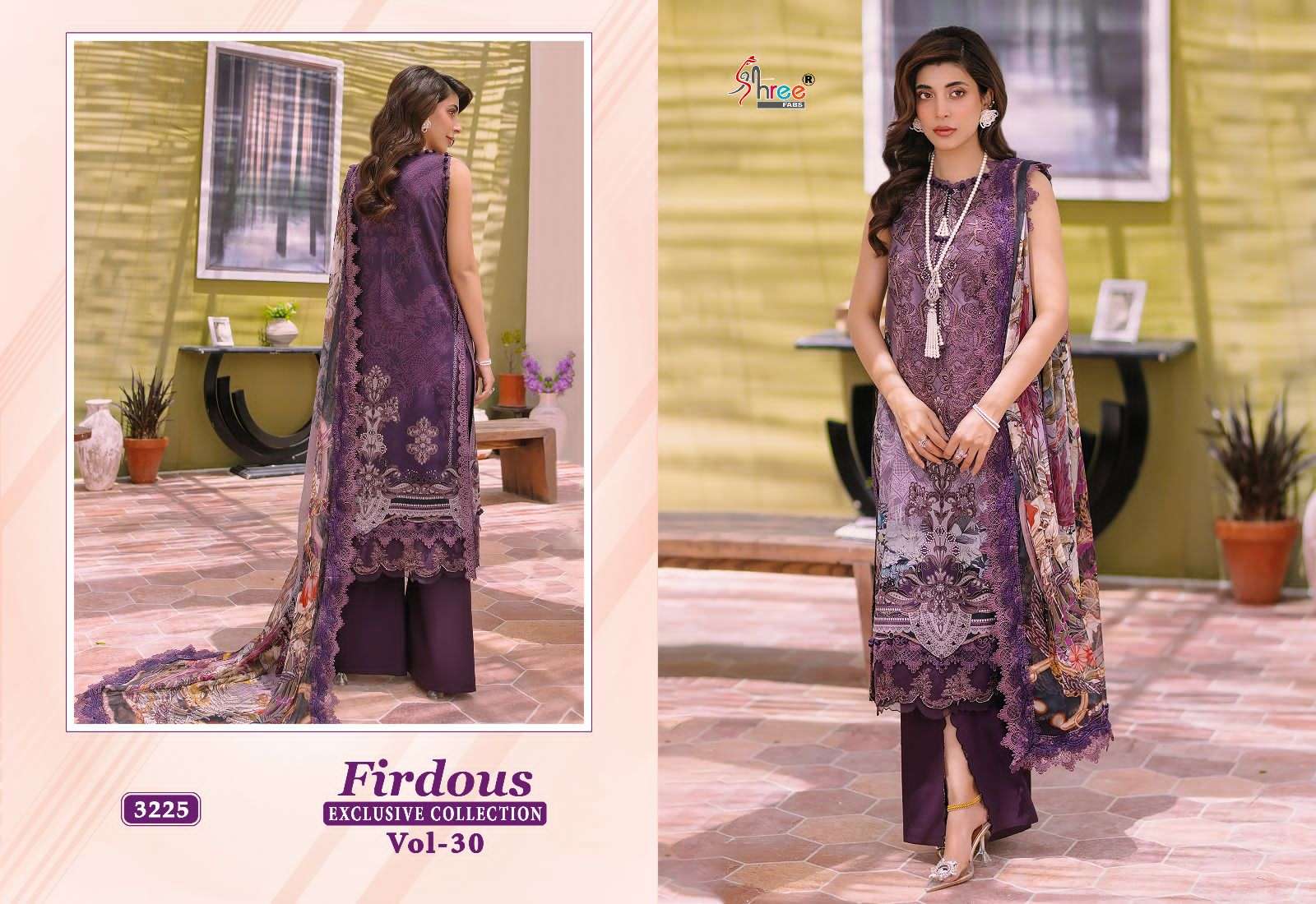 Firdous Exclusive Collection Vol-30 By Shree Fabs 3219 To 3226 Series Beautiful Pakistani Suits Colorful Stylish Fancy Casual Wear & Ethnic Wear Pure Cotton Dresses At Wholesale Price