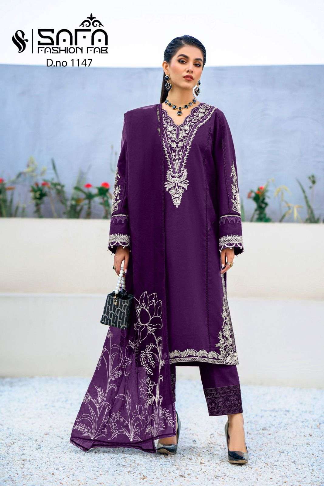 Safa 1147 Colours By Safa Fashion 1147-A To 1147-D Series Pakistani Suits Beautiful Fancy Colorful Stylish Party Wear & Occasional Wear Heavy Georgette With Embroidery Dresses At Wholesale Price
