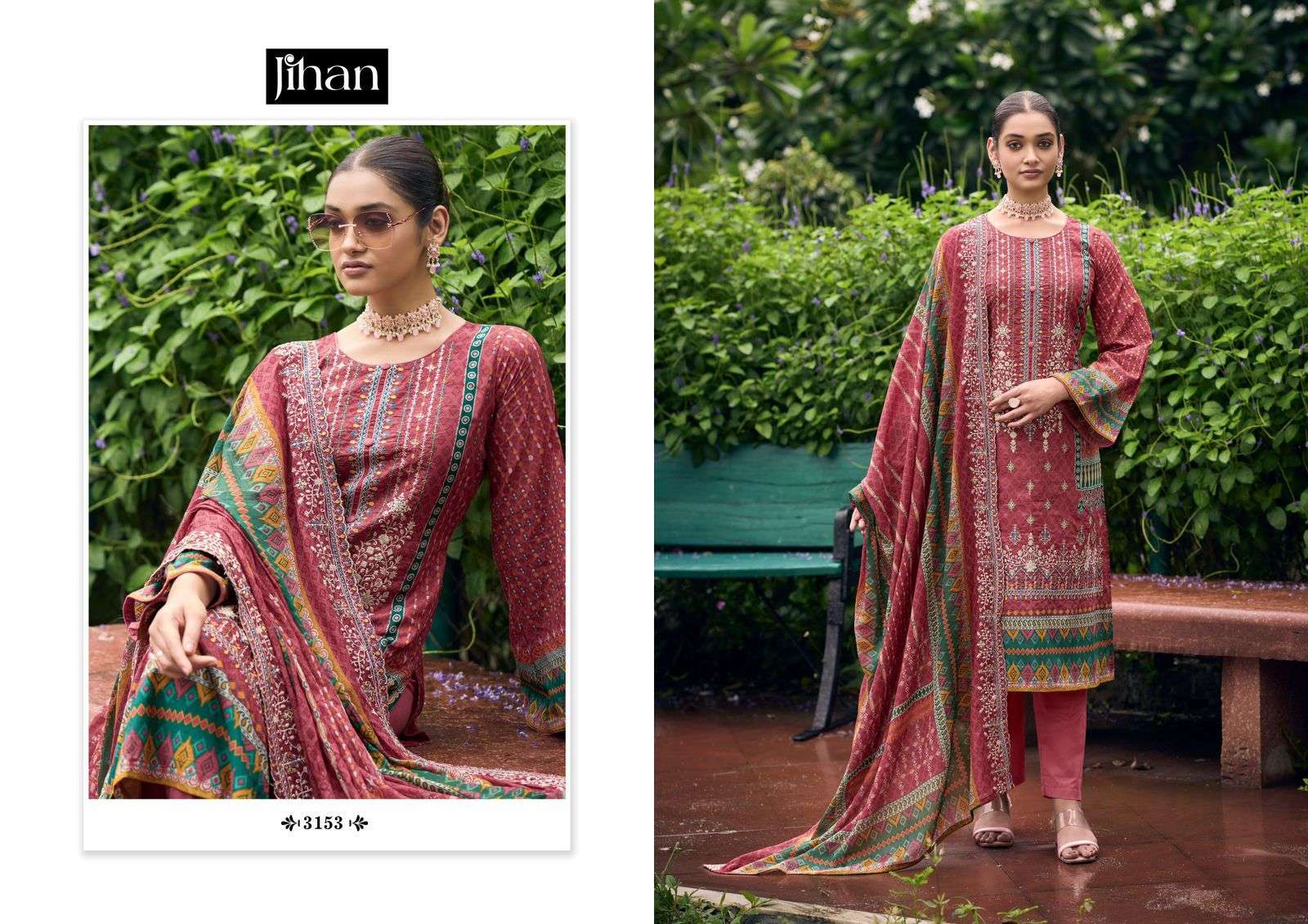 Bin Saeed Vol-4 By Jihan Beautiful Pakistani Suits Colorful Stylish Fancy Casual Wear & Ethnic Wear Lawn Digital Print Dresses At Wholesale Price