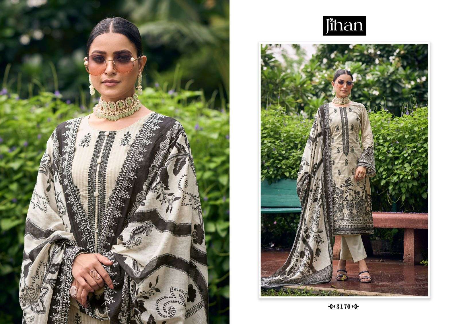 Bin Saeed Vol-4 By Jihan Beautiful Pakistani Suits Colorful Stylish Fancy Casual Wear & Ethnic Wear Lawn Digital Print Dresses At Wholesale Price