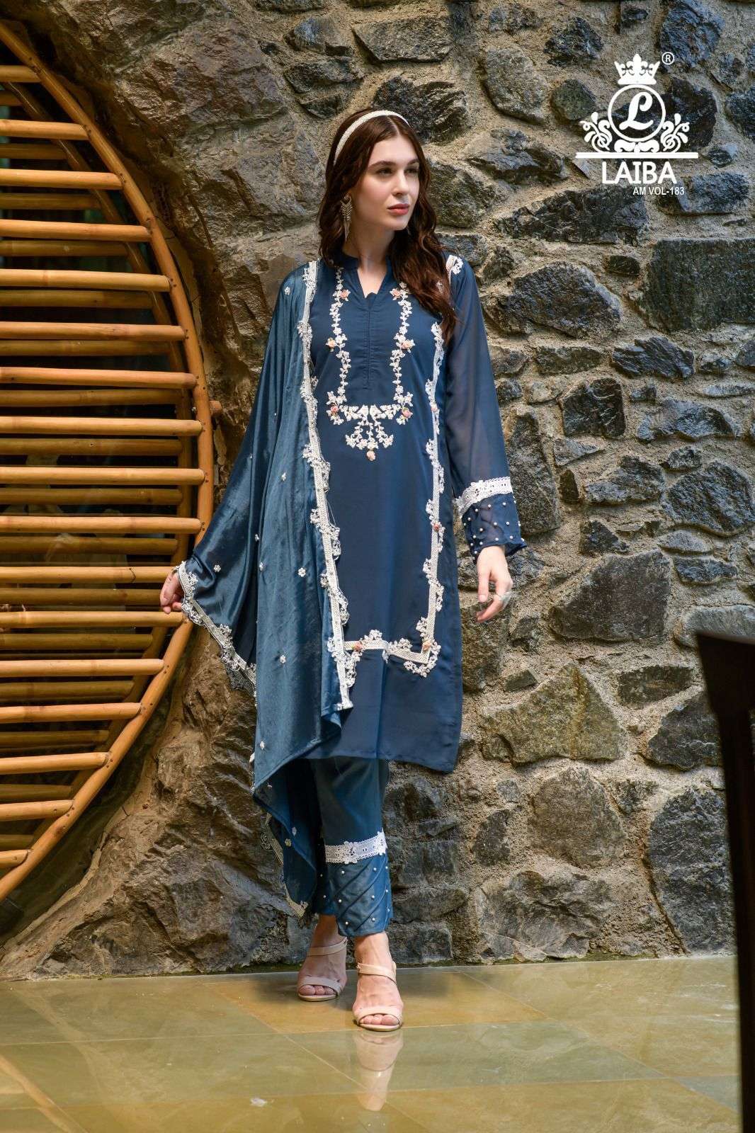 Am Vol-183 By Laiba 183-A To 183-D Series Beautiful Pakistani Suits Stylish Colorful Fancy Casual Wear & Ethnic Wear Pure Georgette Embroidered Dresses At Wholesale Price