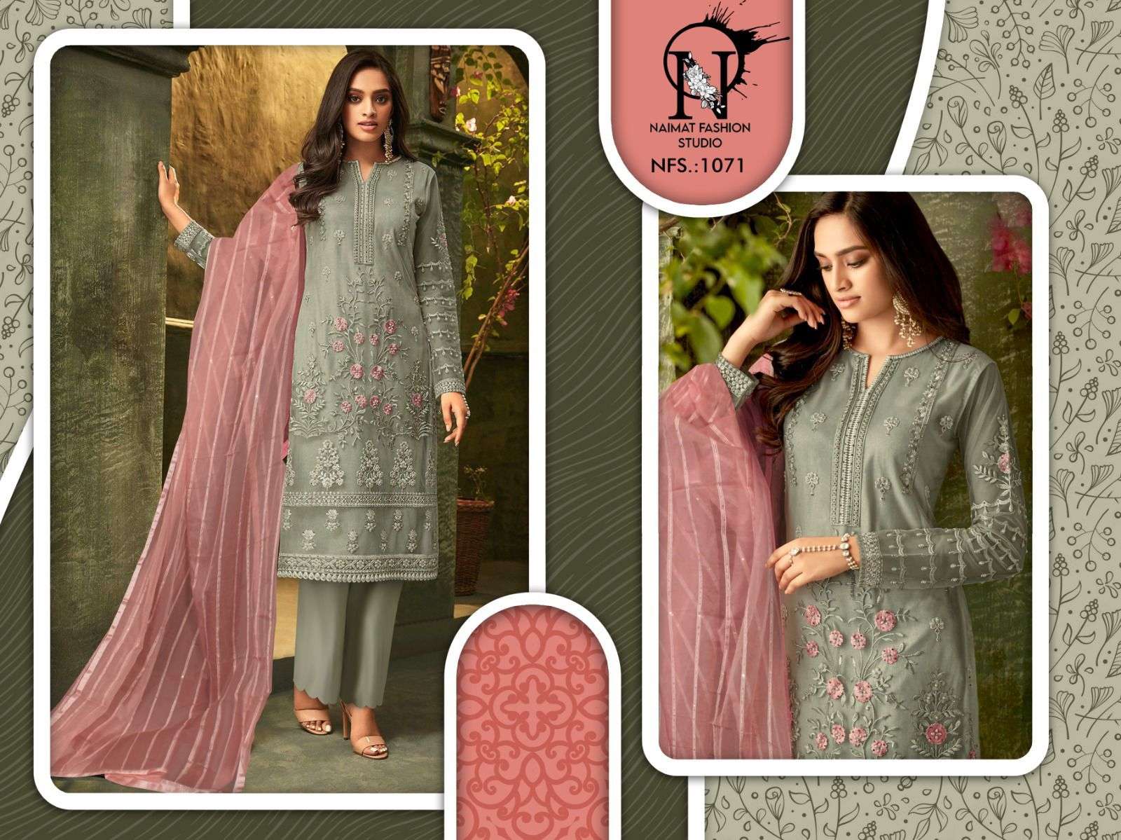 Naimat Hit Design 1071 By Naimat Fashion Studio Beautiful Stylish Pakistani Suits Fancy Colorful Casual Wear & Ethnic Wear & Ready To Wear Pure Faux Georgette Embroidery Dresses At Wholesale Price
