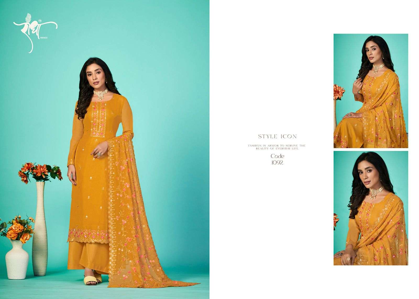 Bandhan By Radha Trendz 1091 To 1096 Series Beautiful Festive Suits Colorful Stylish Fancy Casual Wear & Ethnic Wear Organza Embroidery Dresses At Wholesale Price