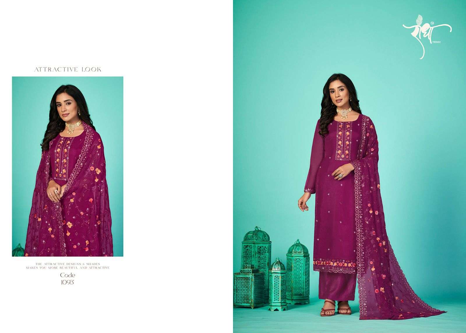 Bandhan By Radha Trendz 1091 To 1096 Series Beautiful Festive Suits Colorful Stylish Fancy Casual Wear & Ethnic Wear Organza Embroidery Dresses At Wholesale Price
