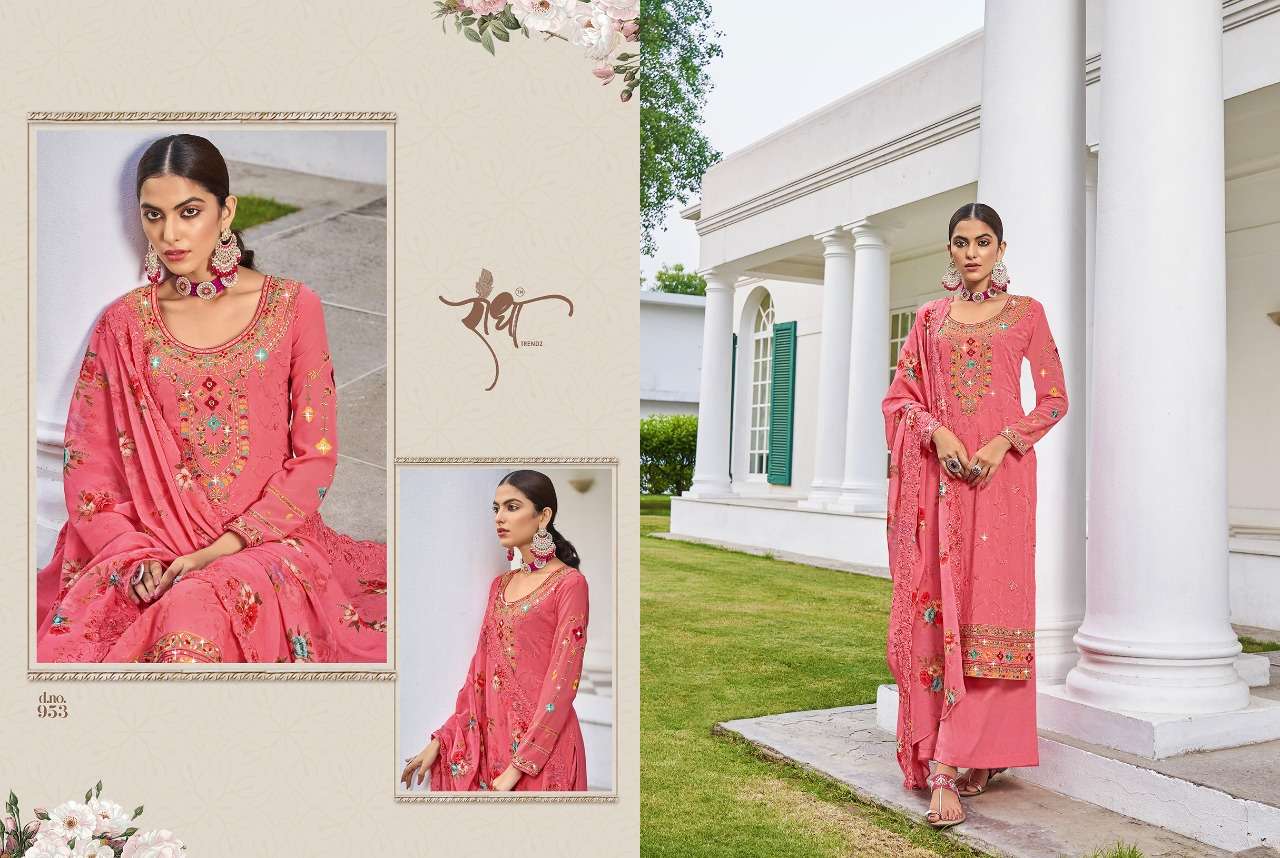 Rangoli Vol-2 By Radha Trendz 951 To 956 Series Beautiful Festive Suits Colorful Stylish Fancy Casual Wear & Ethnic Wear Georgette Embroidery Dresses At Wholesale Price