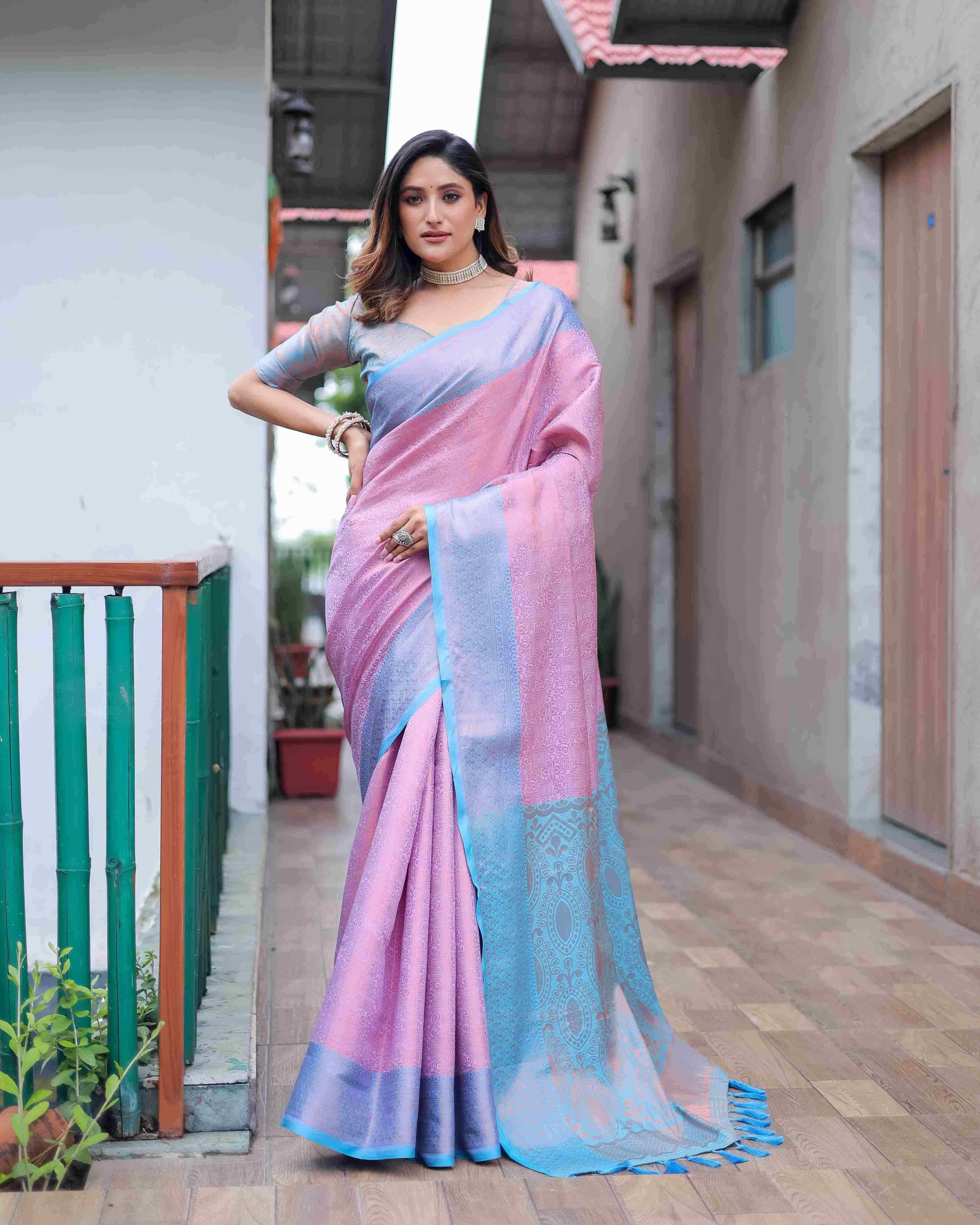 Shocking Pink Silk Saree – Faash Wear
