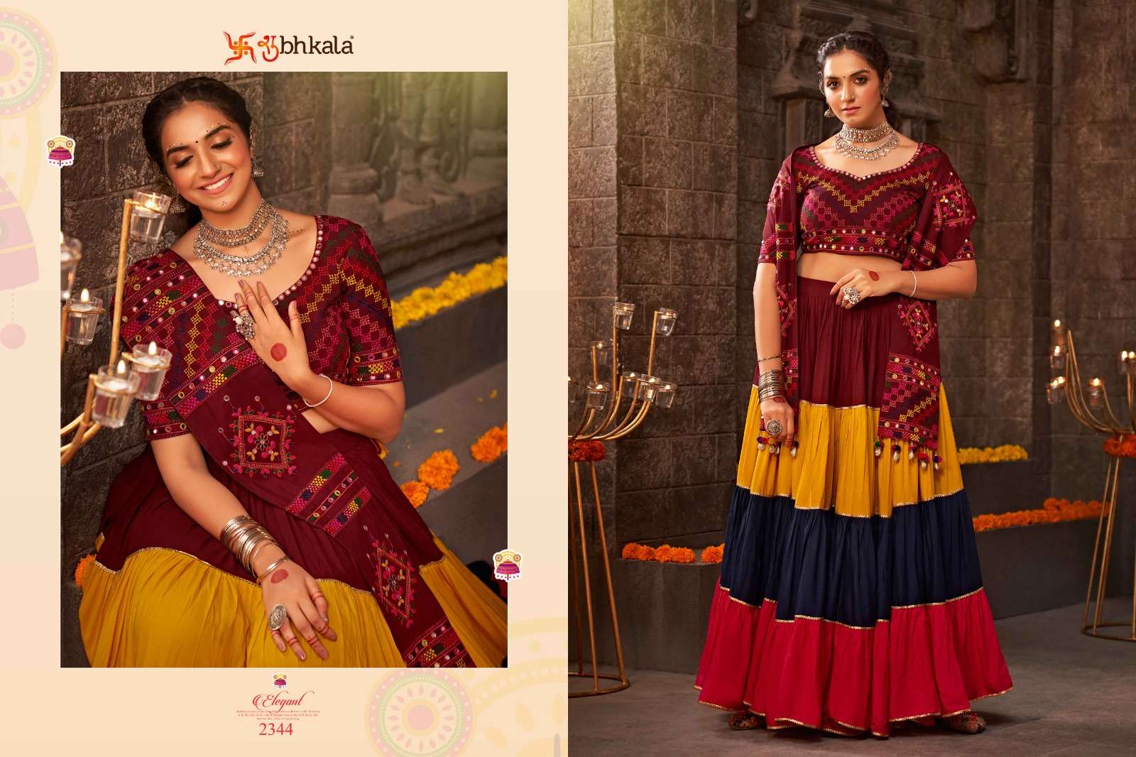 Raas Vol-8 By Shubhkala 2341 To 2347 Series Navratri Wear Collection Beautiful Stylish Colorful Fancy Party Wear & Occasional Wear Jacquard Cotton/Viscose Rayon Lehengas At Wholesale Price