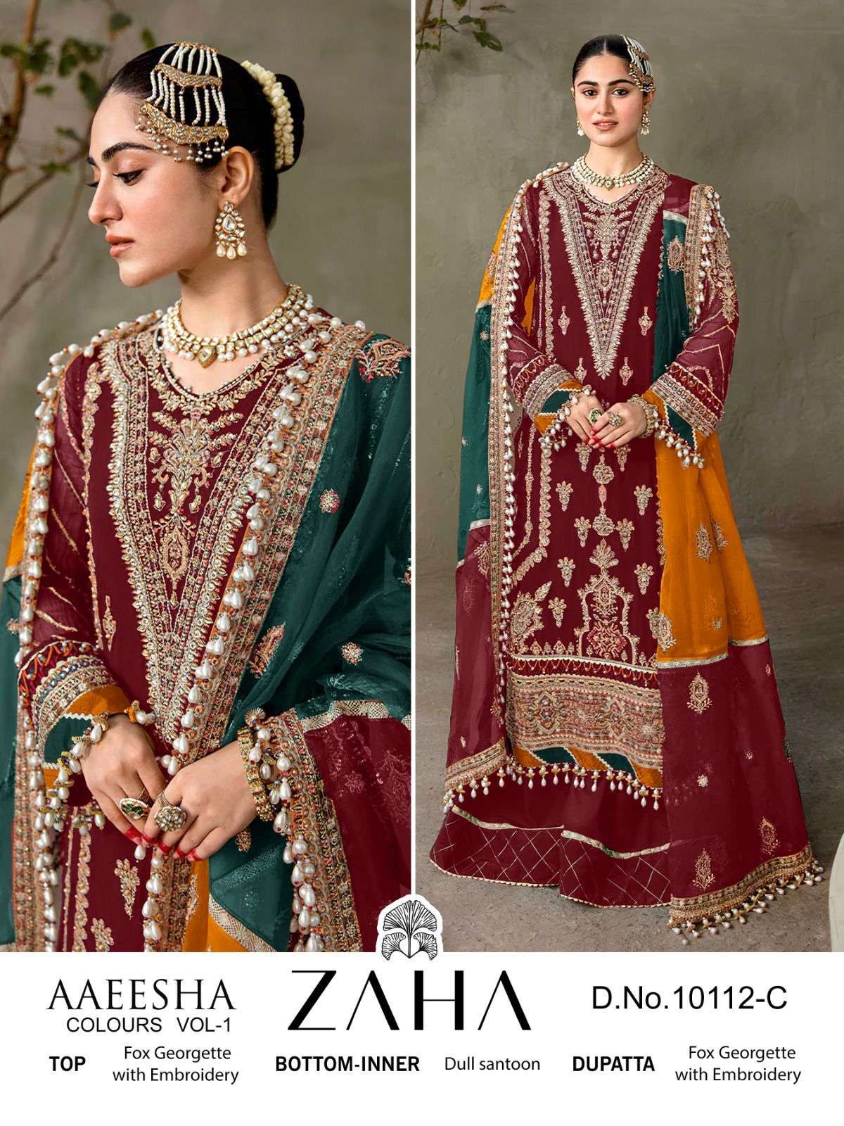 Zaha Hit Design 10112-C By Zaha Beautiful Stylish Pakistani Suits Fancy Colorful Casual Wear & Ethnic Wear & Ready To Wear Faux Georgette Dresses At Wholesale Price