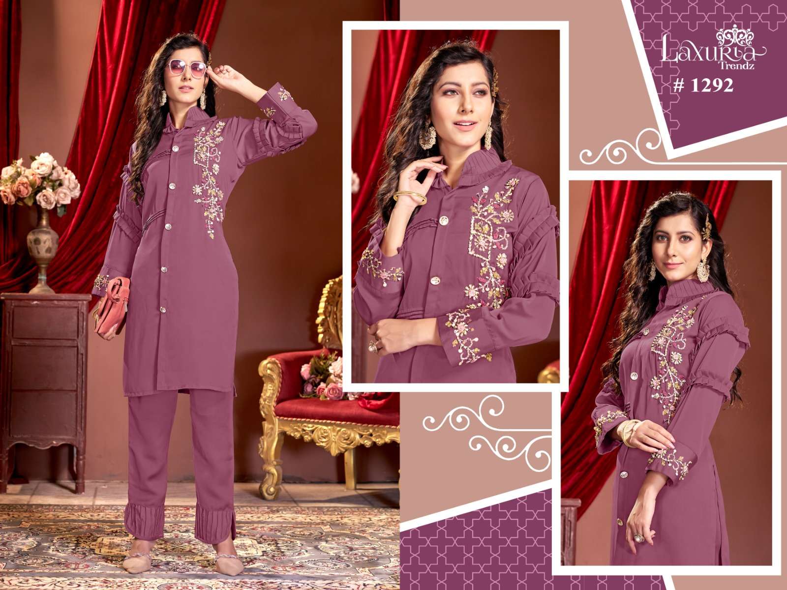 Luxuria Trendz Hit Design 1292 By Luxuria Pakistani Suits Beautiful Fancy Colorful Stylish Party Wear & Occasional Wear Pure Satin With Embroidery Dresses At Wholesale Price