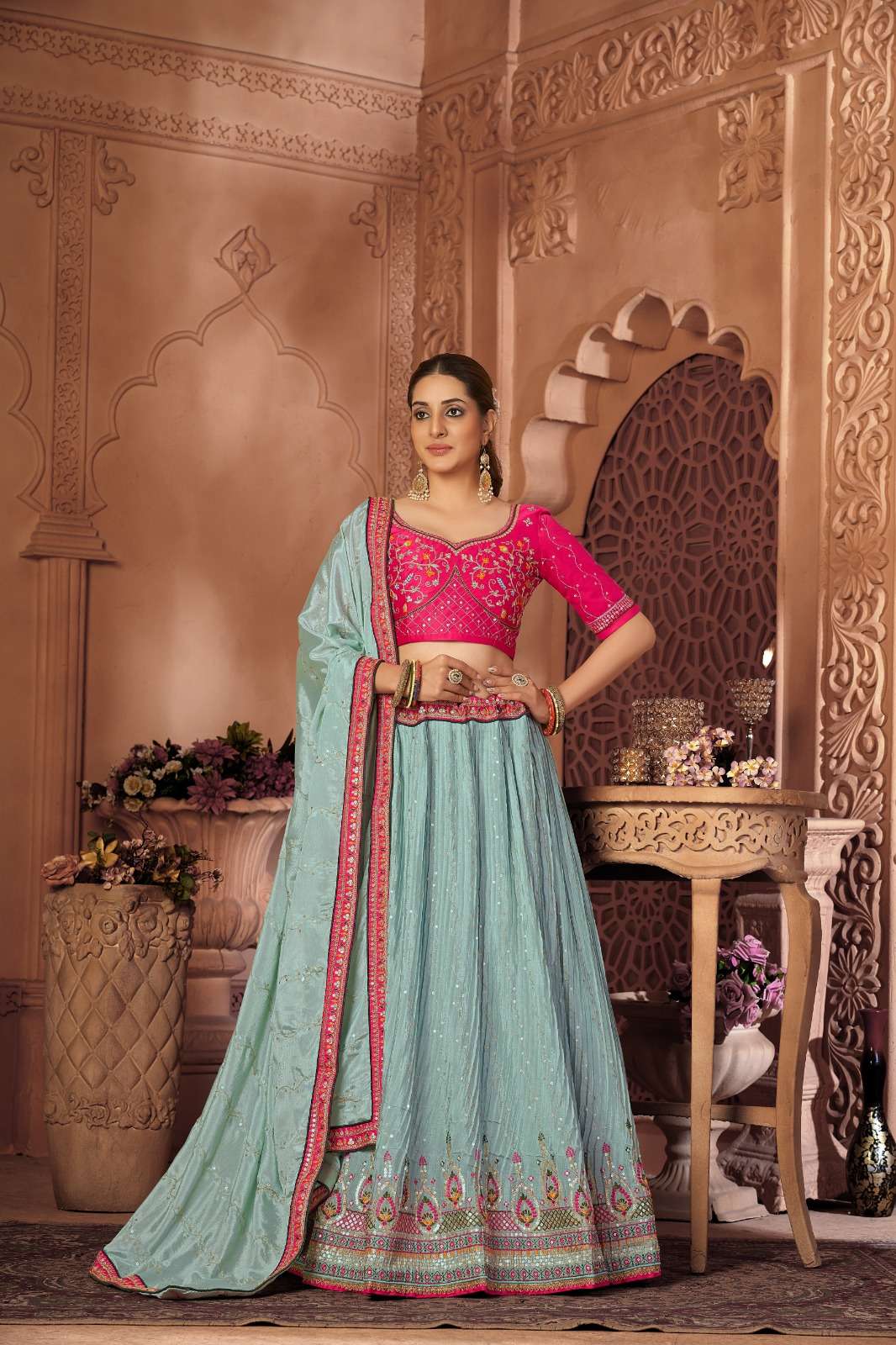 Couture By Zeeya 13001 To 13002 Series Wear Collection Beautiful Stylish Colorful Fancy Party Wear & Occasional Wear Chinnon Lehengas At Wholesale Price