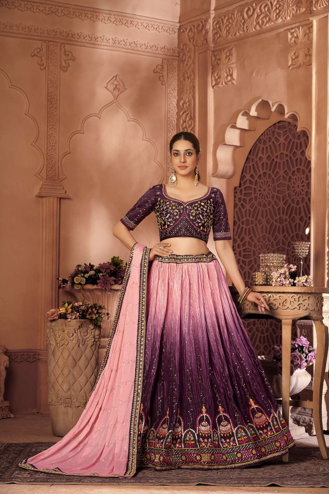 Couture By Zeeya 13001 To 13002 Series Wear Collection Beautiful Stylish Colorful Fancy Party Wear & Occasional Wear Chinnon Lehengas At Wholesale Price
