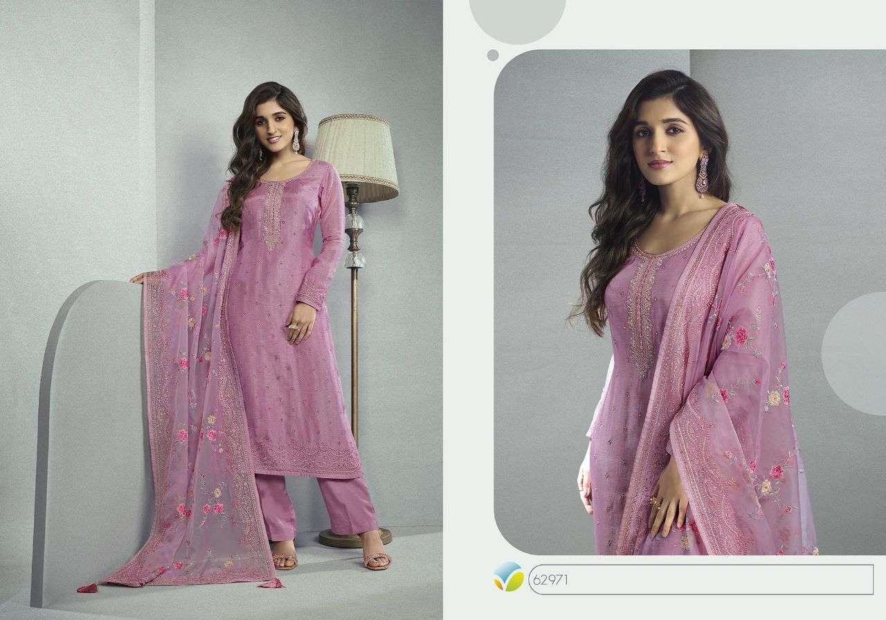 Vinay Hit Design 62971 By Vinay Fashion Designer Suits Collection Beautiful Stylish Fancy Colorful Party Wear & Occasional Wear Dola Embroidered Dresses At Wholesale Price
