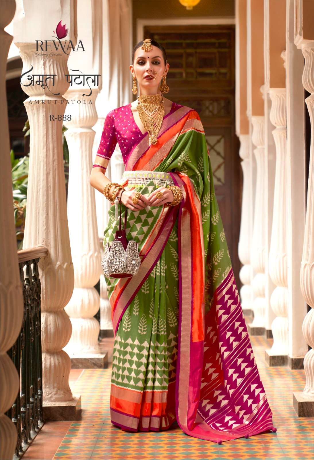 Amrut Patola By Rewaa 885 To 893 Series Indian Traditional Wear Collection Beautiful Stylish Fancy Colorful Party Wear & Occasional Wear Patola Silk Sarees At Wholesale Price