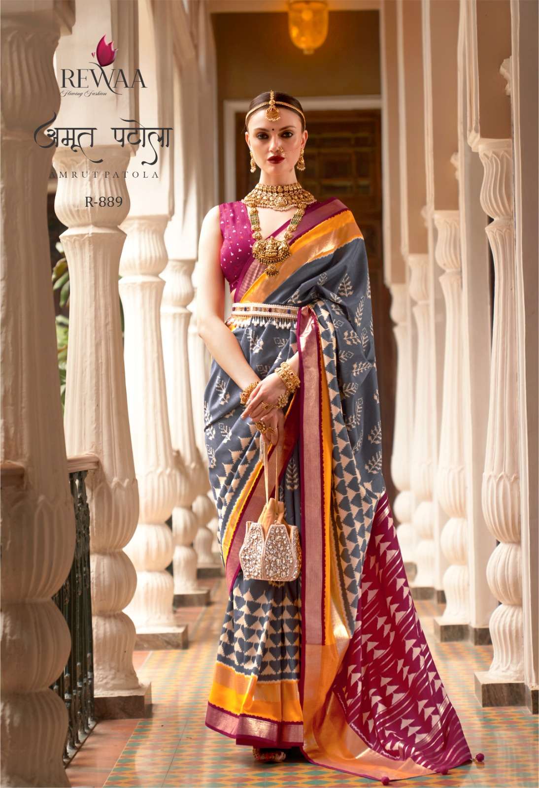 Amrut Patola By Rewaa 885 To 893 Series Indian Traditional Wear Collection Beautiful Stylish Fancy Colorful Party Wear & Occasional Wear Patola Silk Sarees At Wholesale Price